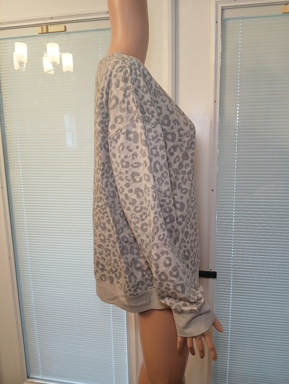 Splendid Grey Leopard-Print Pullover - Picture 3 of 6
